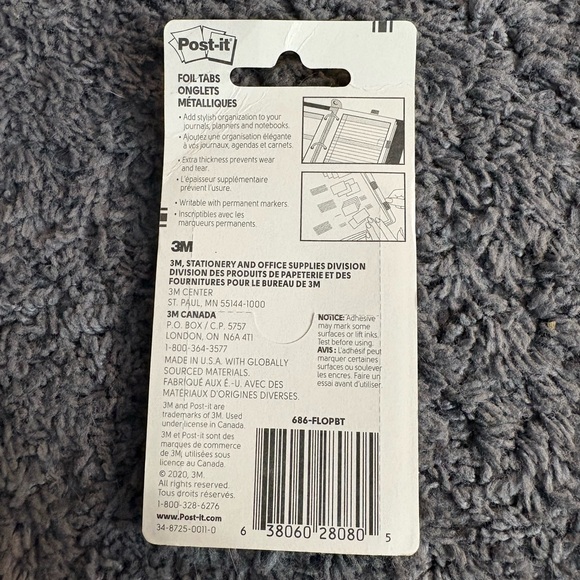 NWT pack of 3 colored post-it foil tabs - Picture 2 of 2